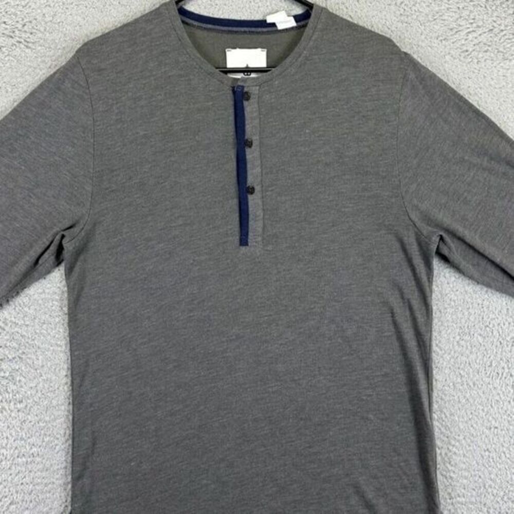 Anchor Blue Shirt‎ Adult Medium Grey Henley Thermal Long Sleeve Sleepwear Mens